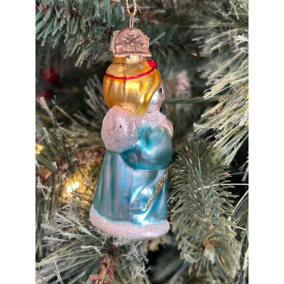 Vintage Thomas Pacconi Hand Blown Glass Angel Christmas Ornament With Glitter Ac - Picture 2 of 6